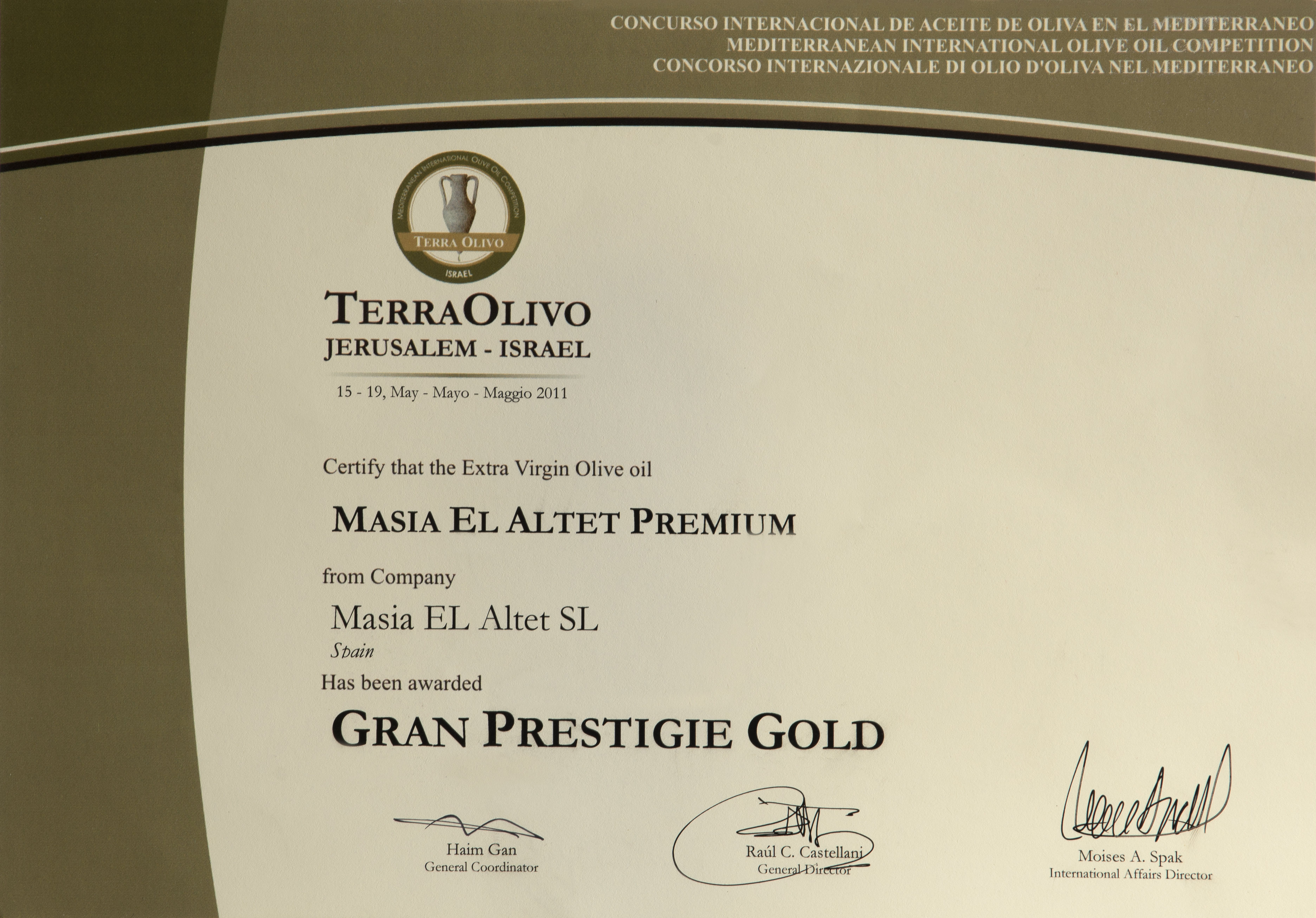 GRAND PRESTIGE GOLD Jersusalén